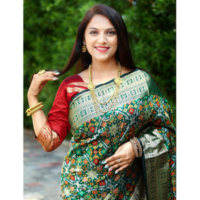 green-patola-printed-art-silk-saree-1
