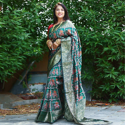 green-patola-printed-silk-saree