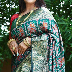 green-patola-printed-silk-saree