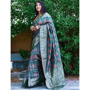 green-patola-printed-silk-saree