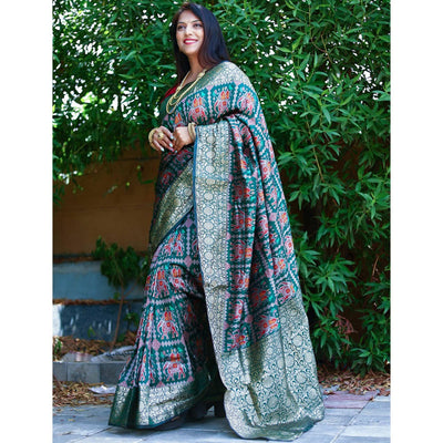 green-patola-printed-silk-saree