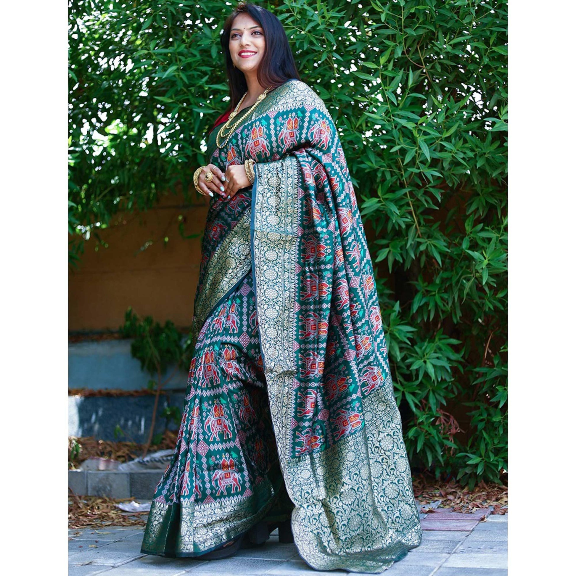 green-patola-printed-silk-saree