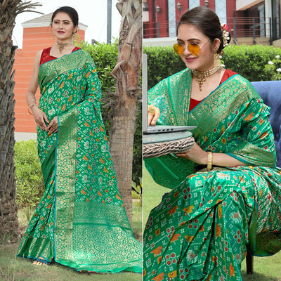 green-patola-printed-with-woven-border-banarasi-silk-saree