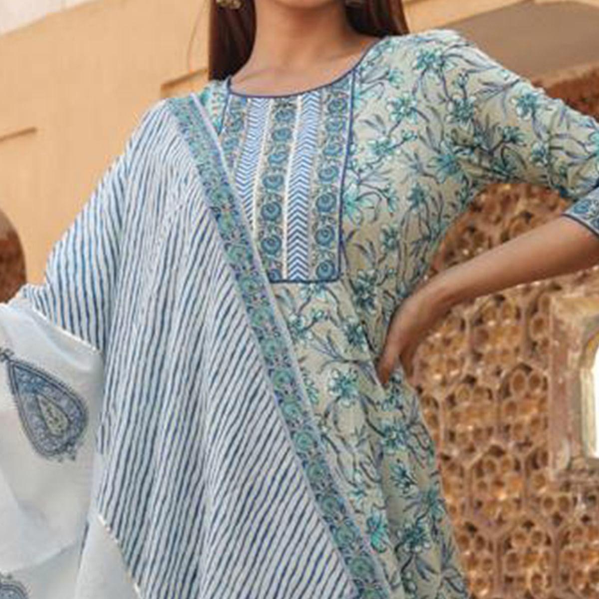 green-patywear-floral-printed-with-handwork-cotton-anarkali-suit-126427