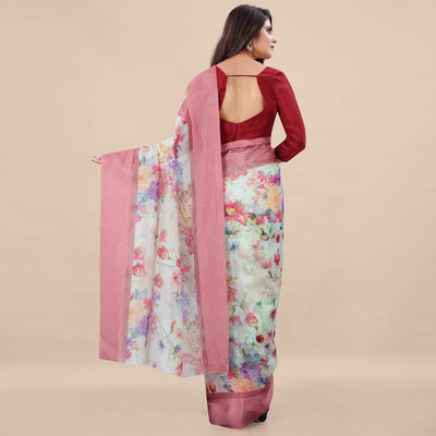 green-peach-casual-wear-floral-digital-printed-kota-doria-saree-with-woven-border-118584