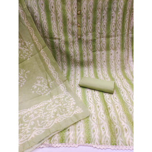 green-printed-mirror-work-chanderi-dress-material