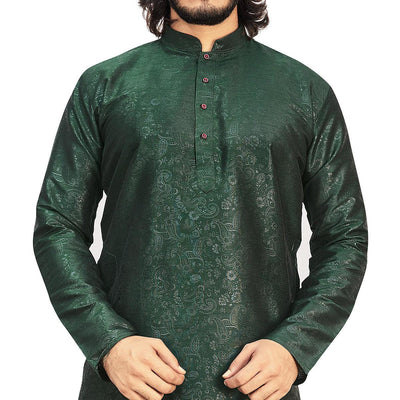 elegant-green-colored-festive-wear-pure-art-silk-mens-kurta-pyjama-set-84053