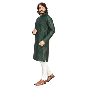 elegant-green-colored-festive-wear-pure-art-silk-mens-kurta-pyjama-set-84053
