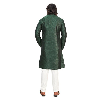 elegant-green-colored-festive-wear-pure-art-silk-mens-kurta-pyjama-set-84053