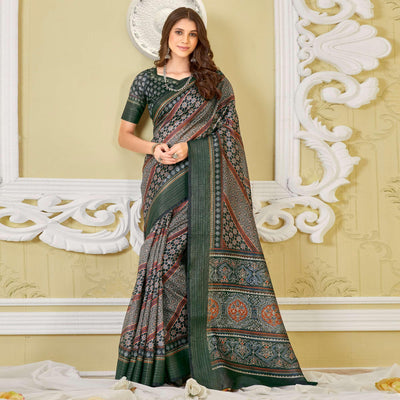 green-printed-cotton-saree-1