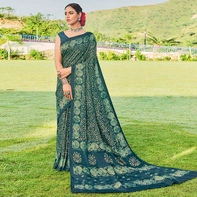 green-printed-cotton-silk-saree-145429