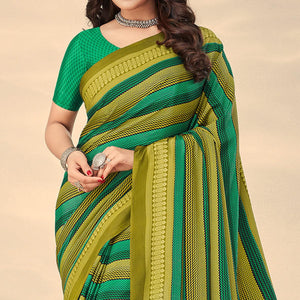 green-printed-crepe-saree