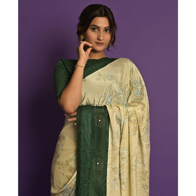 green-printed-embellished-chiffon-saree