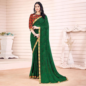 green-printed-georgette-saree-143785