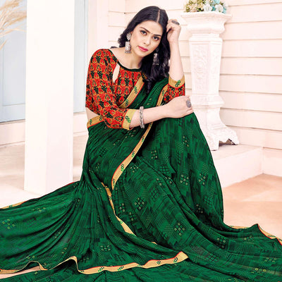 green-printed-georgette-saree-143785