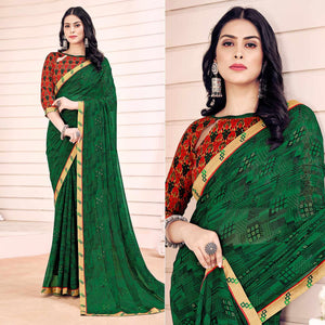 green-printed-georgette-saree-143785