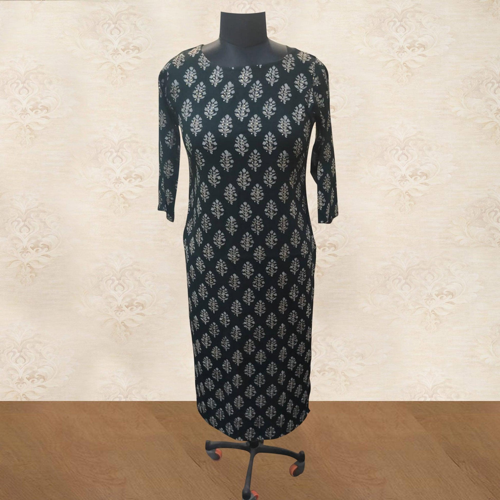 green-printed-rayon-kurti