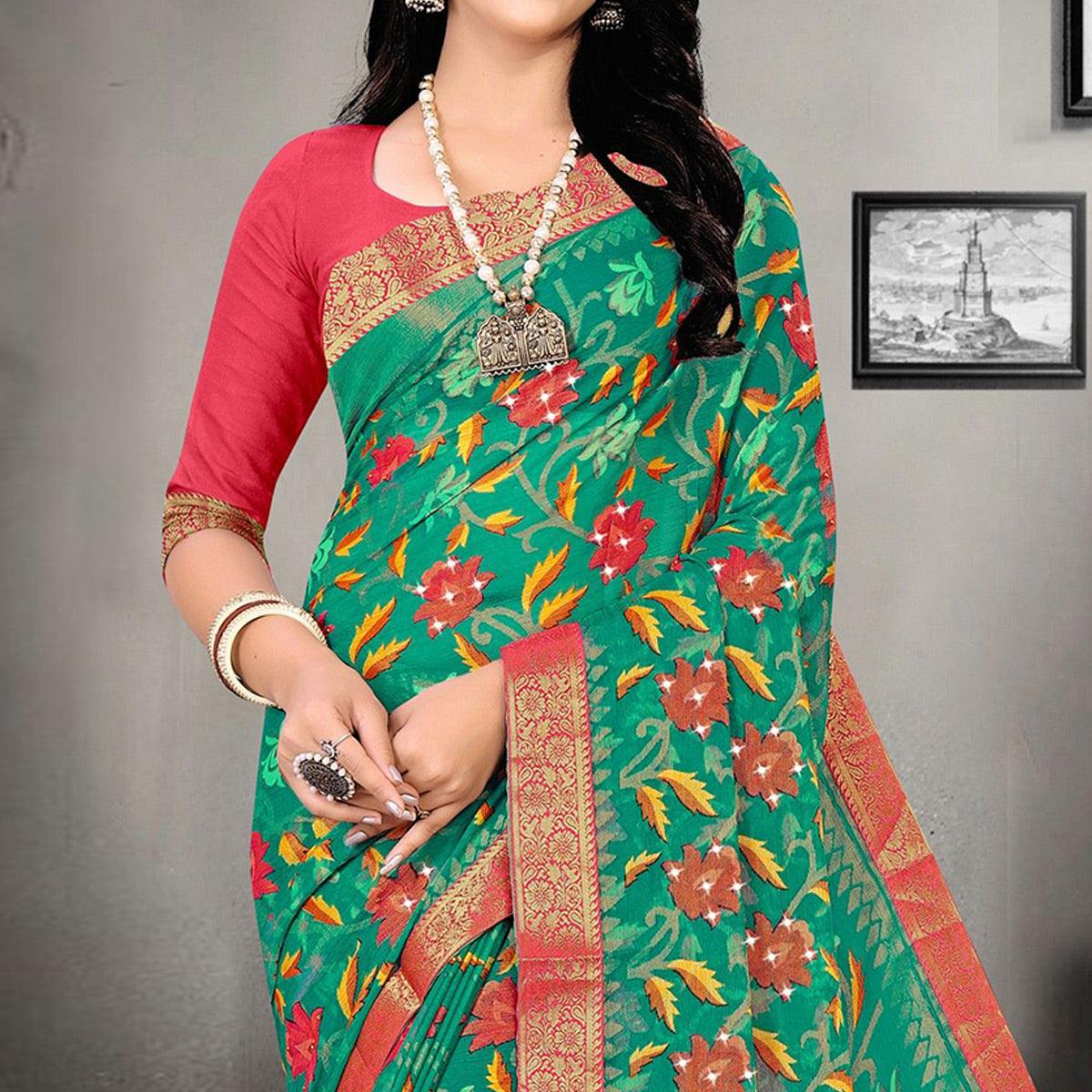green-printed-with-embellished-brasso-saree-144820