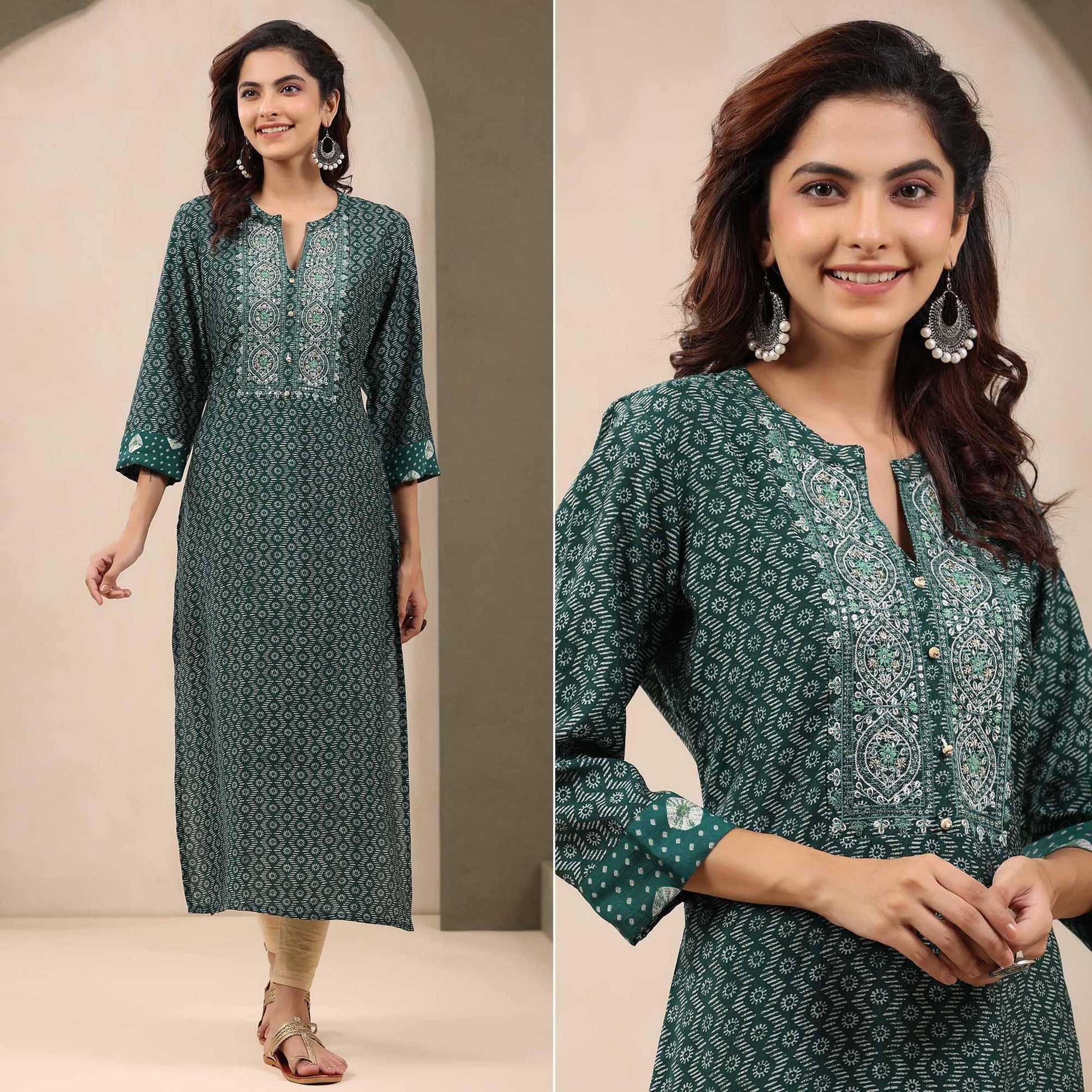 green-printed-with-embroidered-chanderi-kurti
