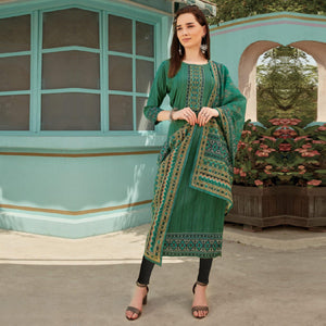 green-printed-with-embroidery-tapetta-silk-kurti-with-dupatta-144776