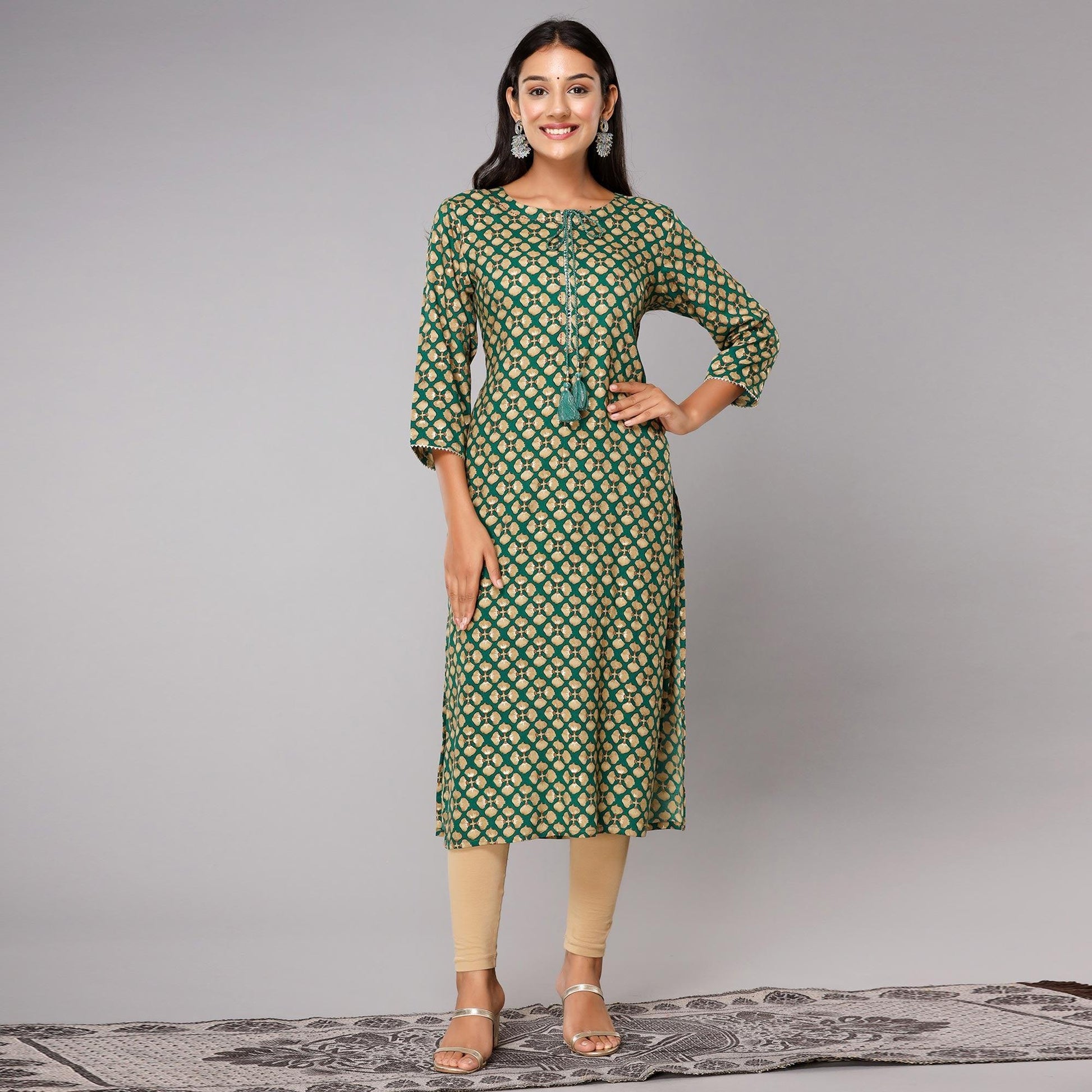 green-printed-with-gota-patti-work-pure-cotton-kurti