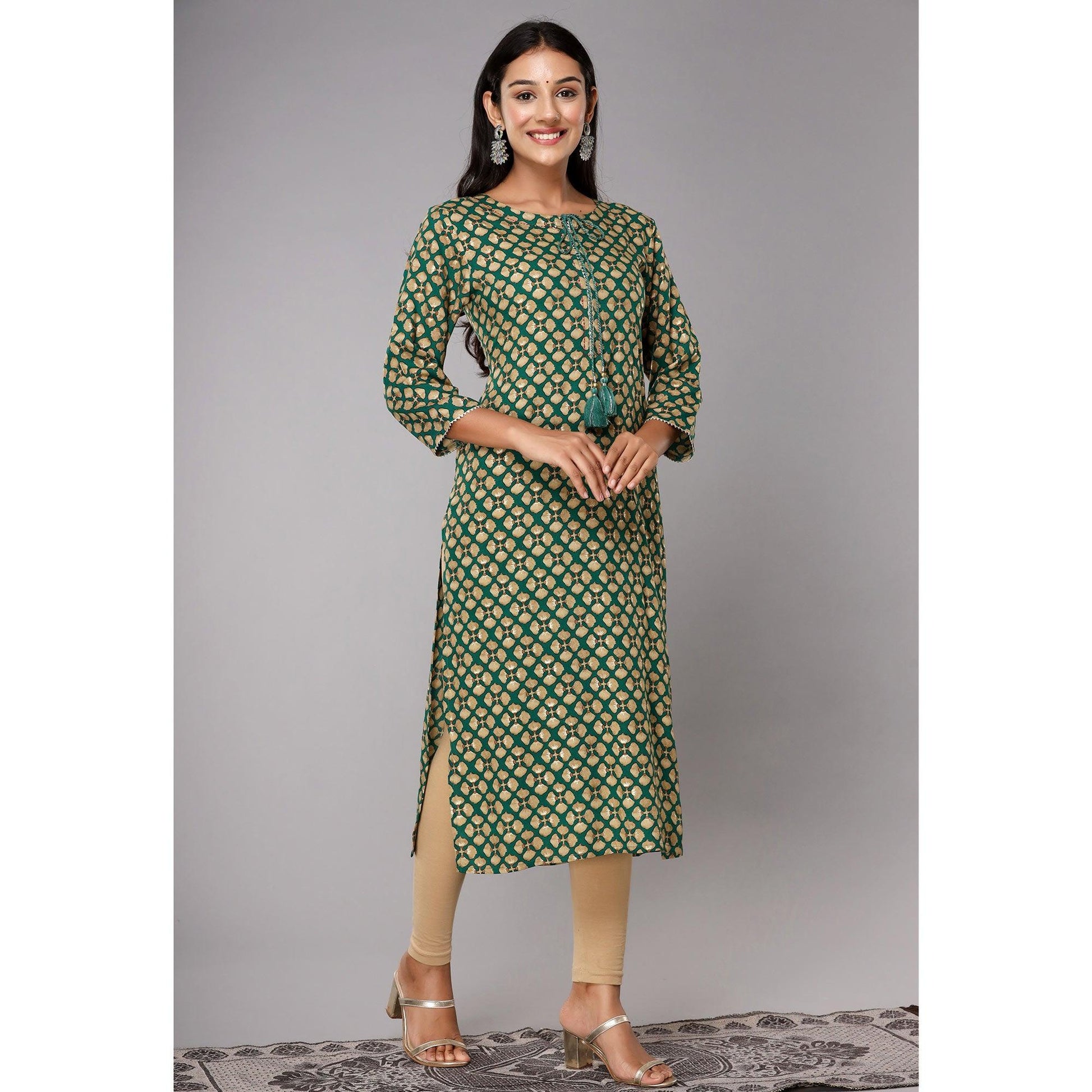 green-printed-with-gota-patti-work-pure-cotton-kurti
