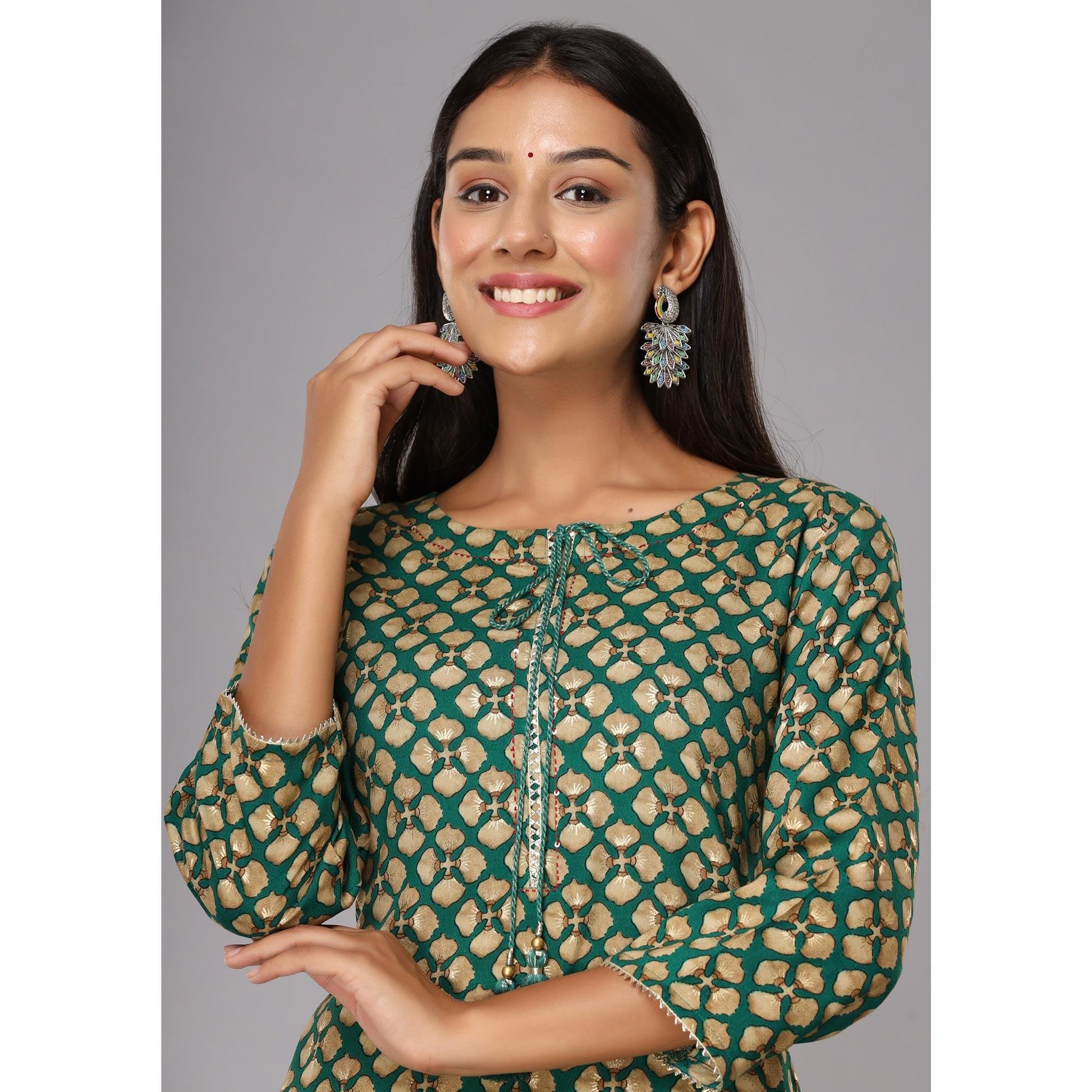 green-printed-with-gota-patti-work-pure-cotton-kurti