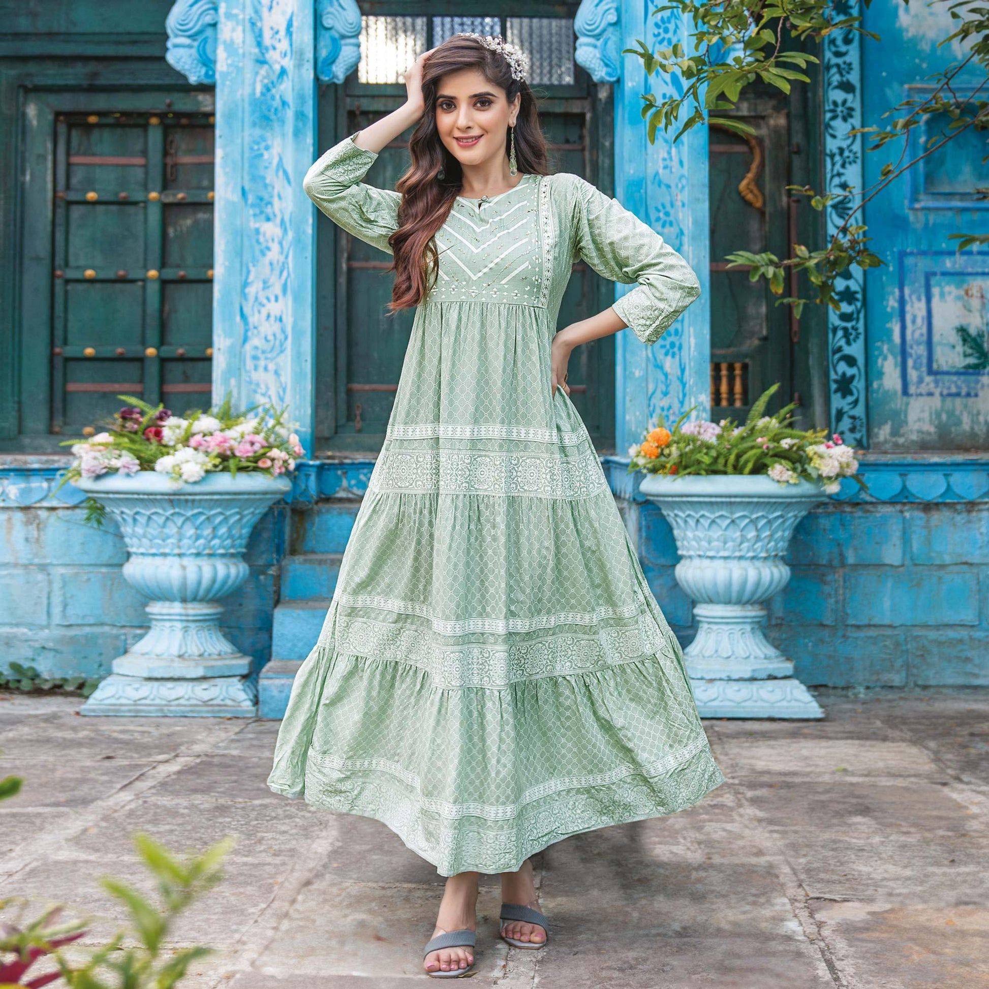 green-printed-with-sequence-embroidered-rayon-kurti