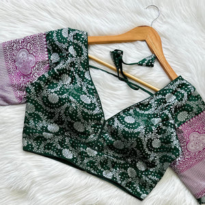 Green Pure Banarasi Blouse with Stunning Weaving – Perfect Fit for Any Occasion