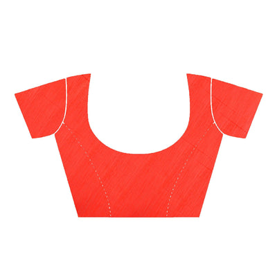 green-red-festive-wear-floral-printed-cotton-linen-saree-109242