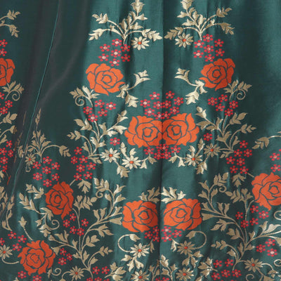 green-red-festive-wear-floral-woven-jacquard-lehenga-choli-134353