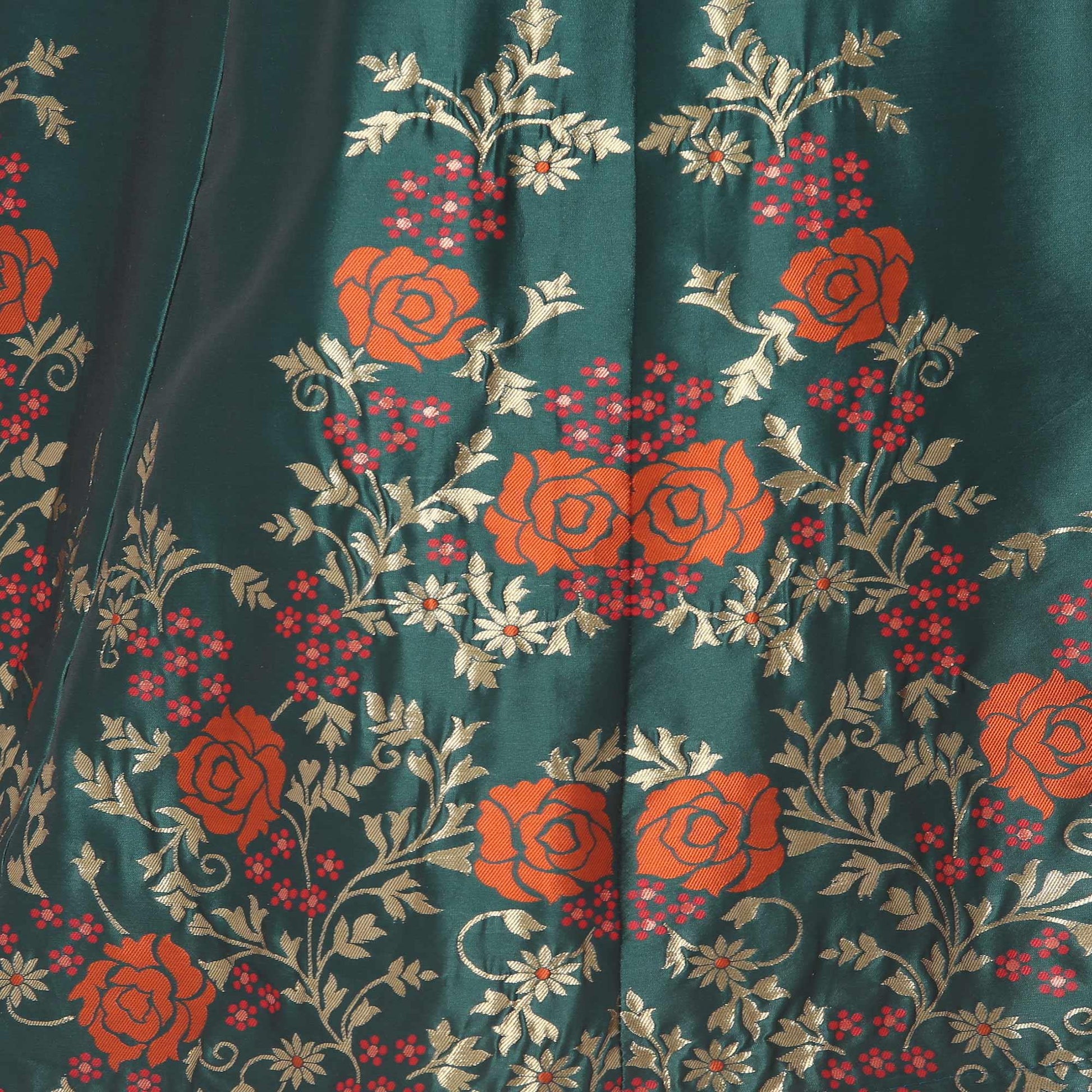 green-red-festive-wear-floral-woven-jacquard-lehenga-choli-134353