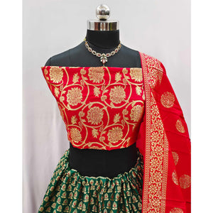 green-red-festive-wear-woven-jacquard-lehenga-choli-134348