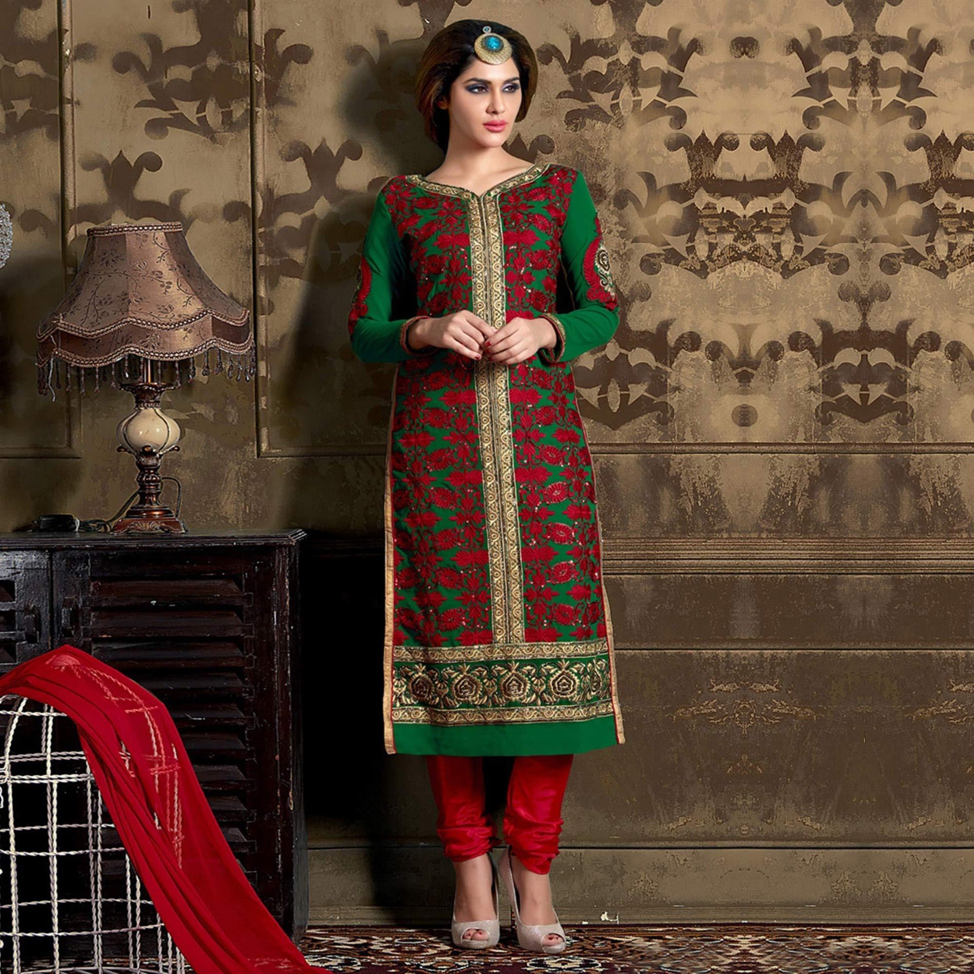 green-red-georgette-salwar-suit