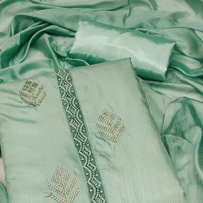 green-sequence-embroidered-art-silk-dress-material