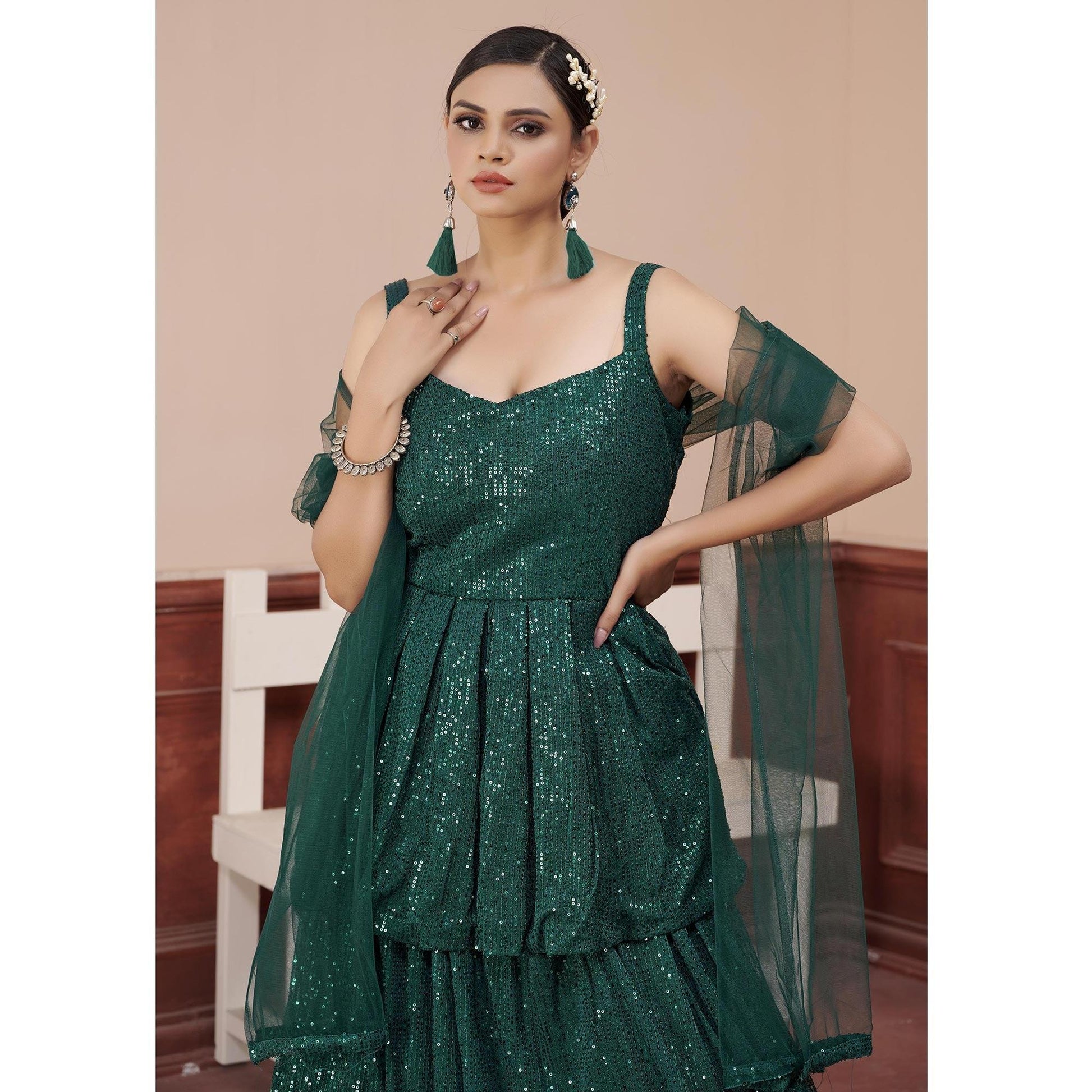 green-sequence-embroidered-art-silk-lehenga-choli-145190