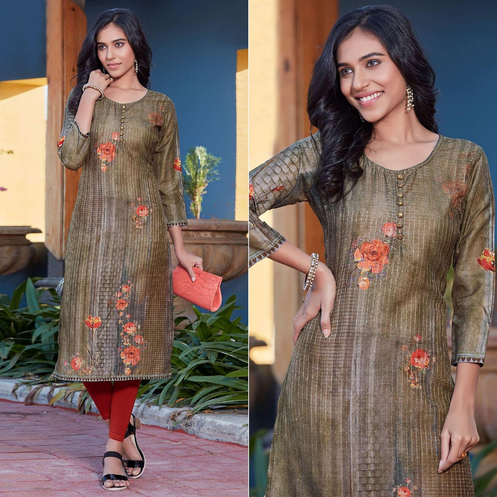 green-sequence-embroidered-cotton-silk-kurti-143116