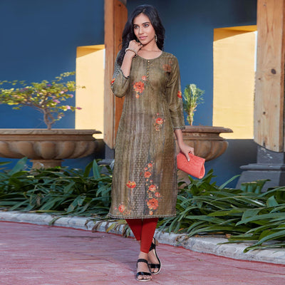 green-sequence-embroidered-cotton-silk-kurti-143116
