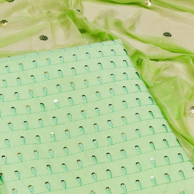 green-sequence-cotton-dress-material