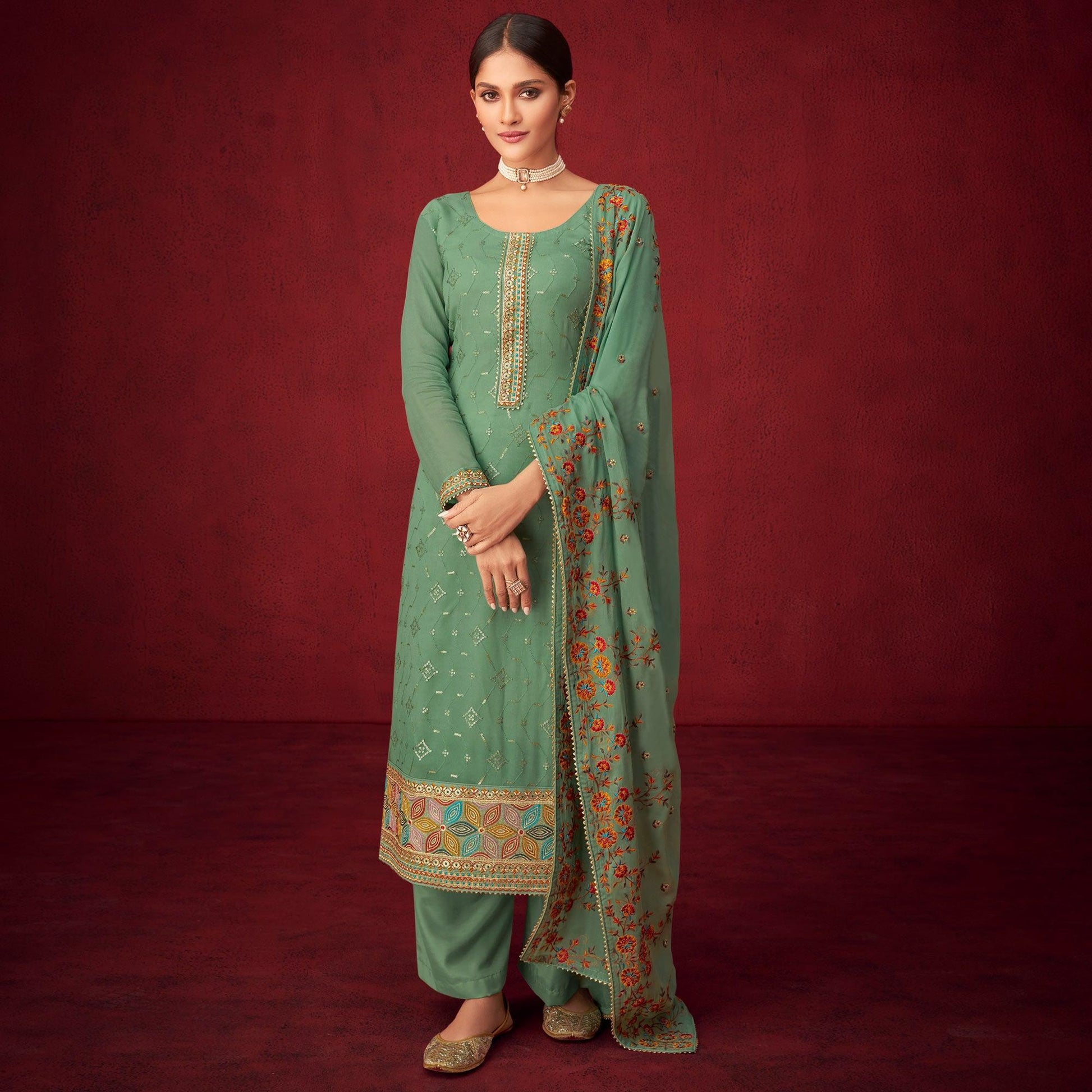 green-sequence-embroidered-georgette-partywear-suit-138931