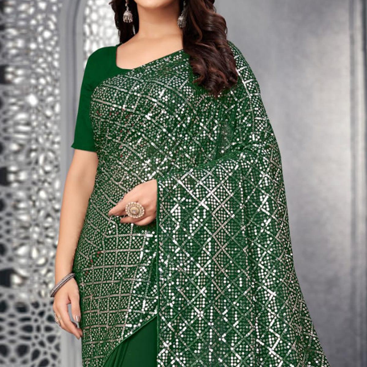 green-sequence-embroidered-georgette-saree