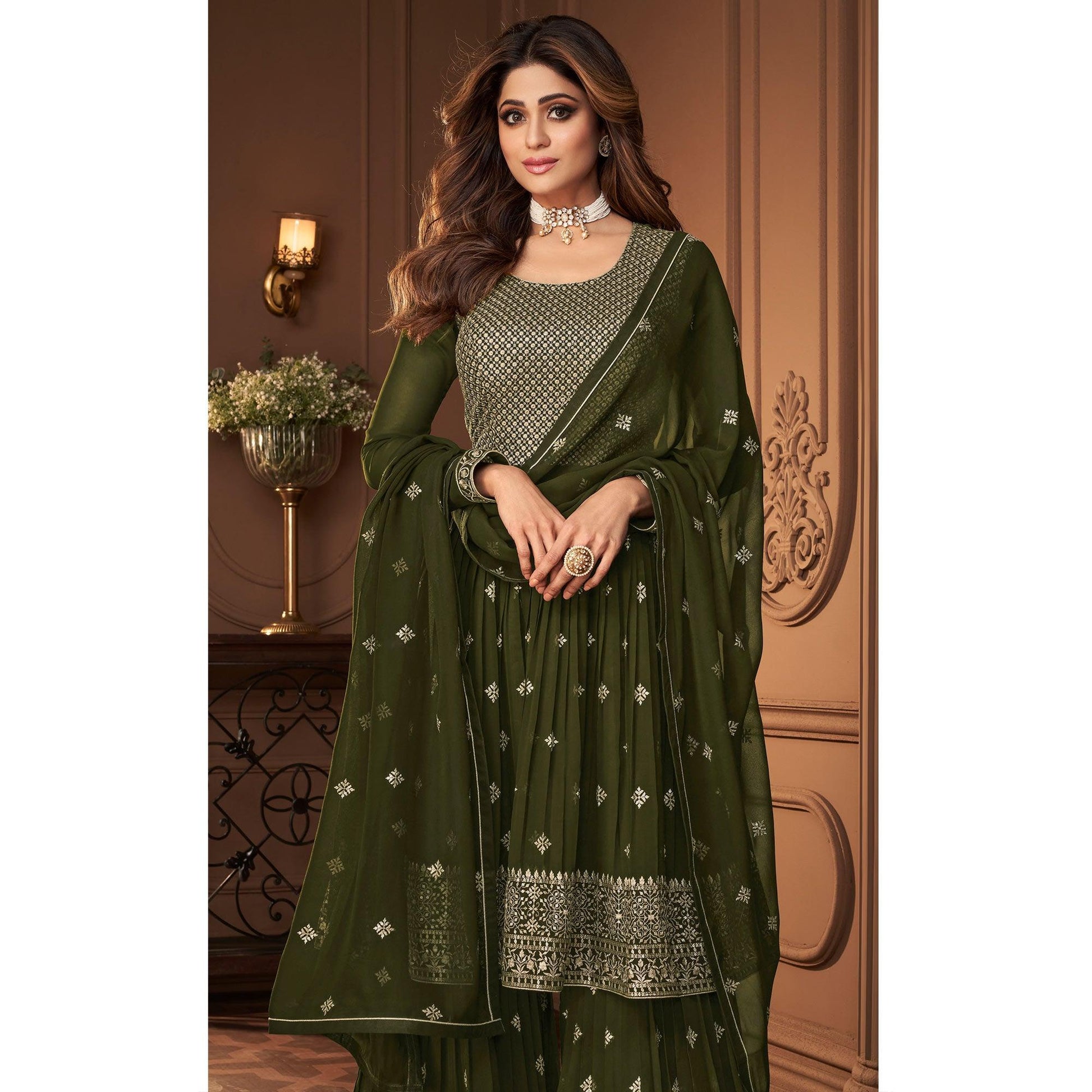 green-partywear-sequence-embroidered-georgette-sharara-suit-141089