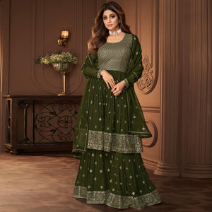 green-partywear-sequence-embroidered-georgette-sharara-suit-141089