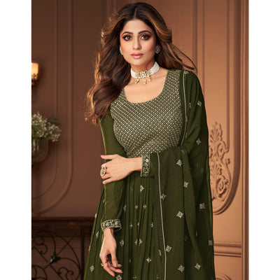 green-partywear-sequence-embroidered-georgette-sharara-suit-141089