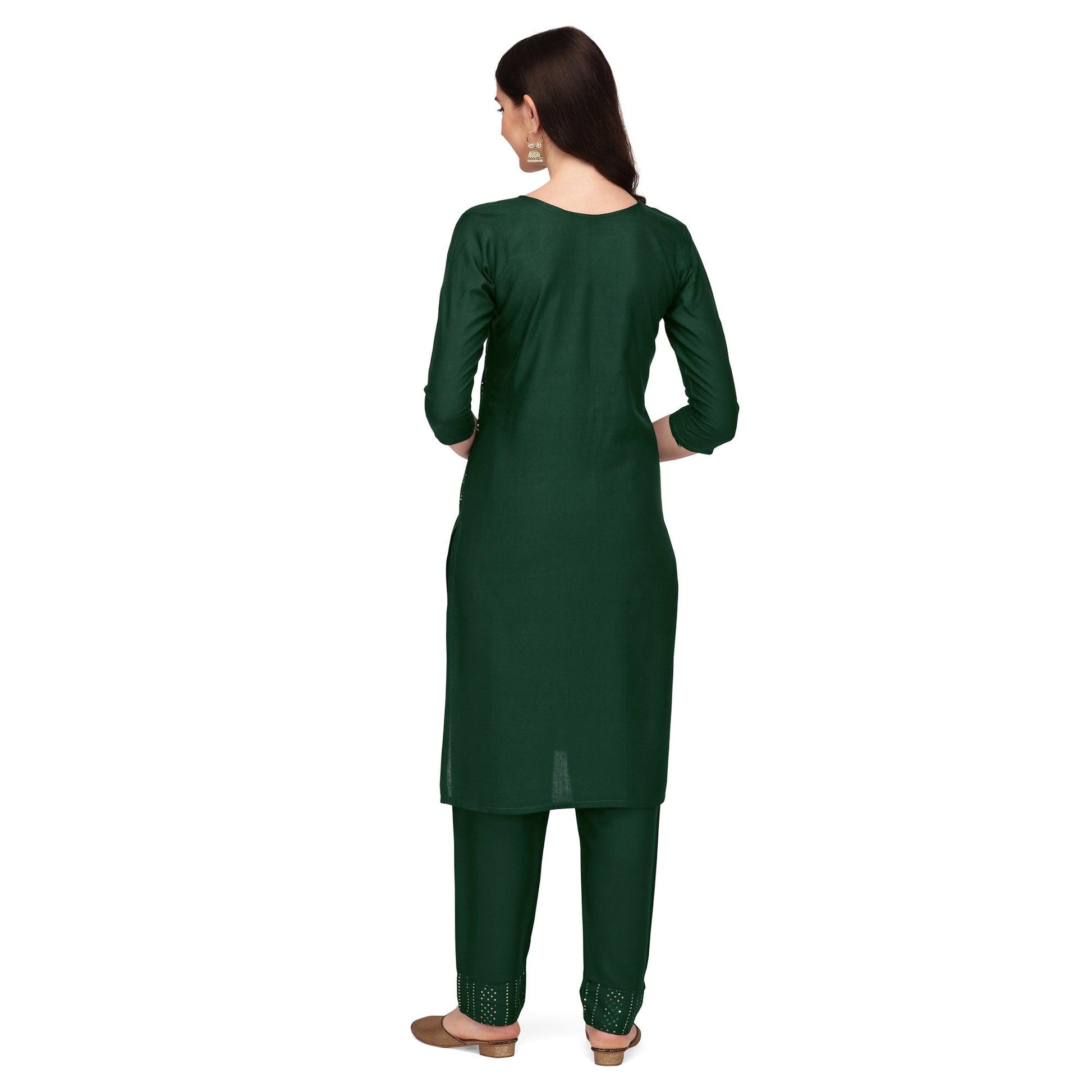green-sequence-embroidered-rayon-kurti-pant-set