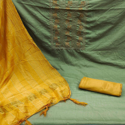 green-sequence-floral-embroidered-pure-cotton-dress-material-144155