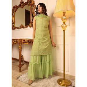 green-sequence-floral-embroidered-georgette-sharara-suit-144313