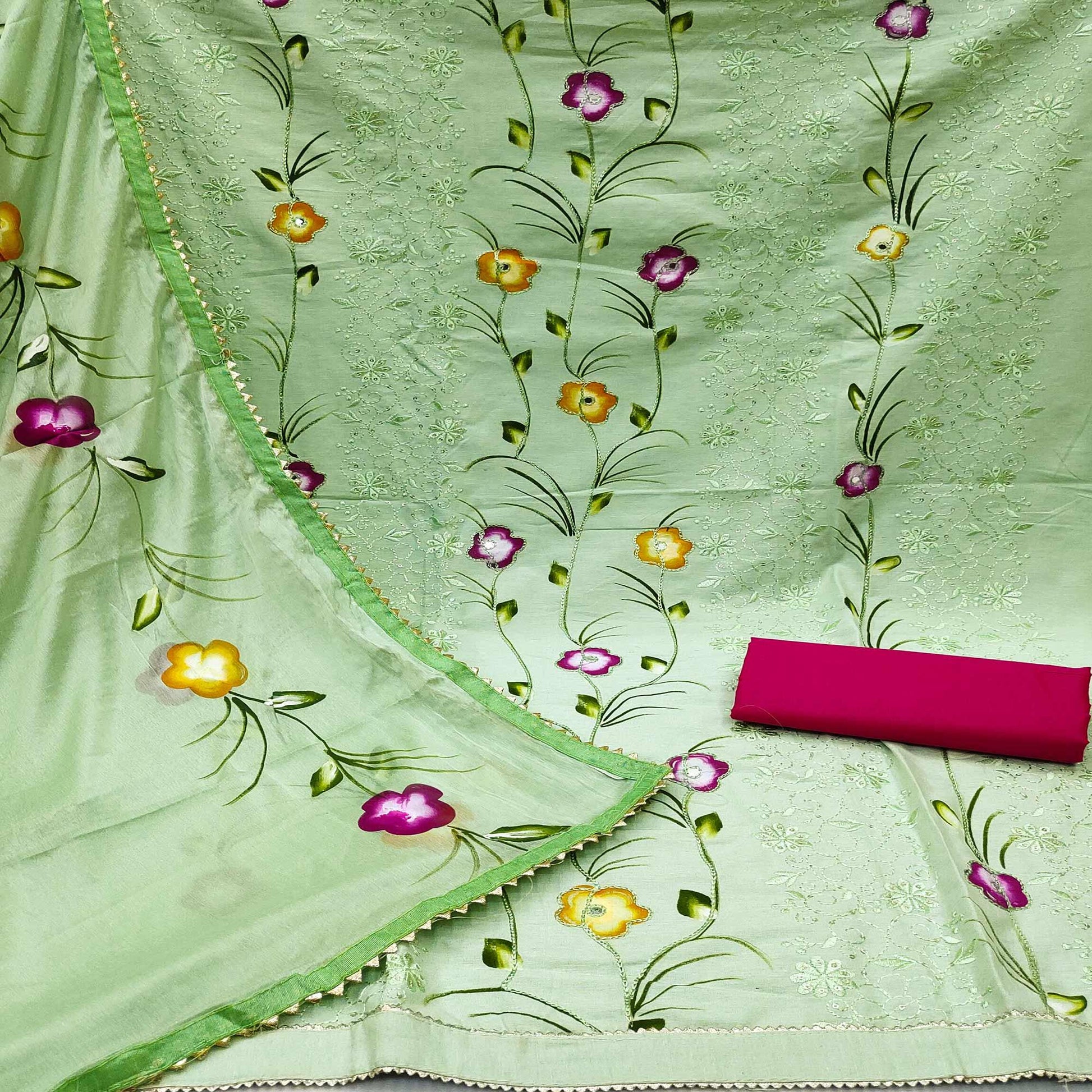 green-sequence-floral-embroidered-pure-cotton-dress-material-145244