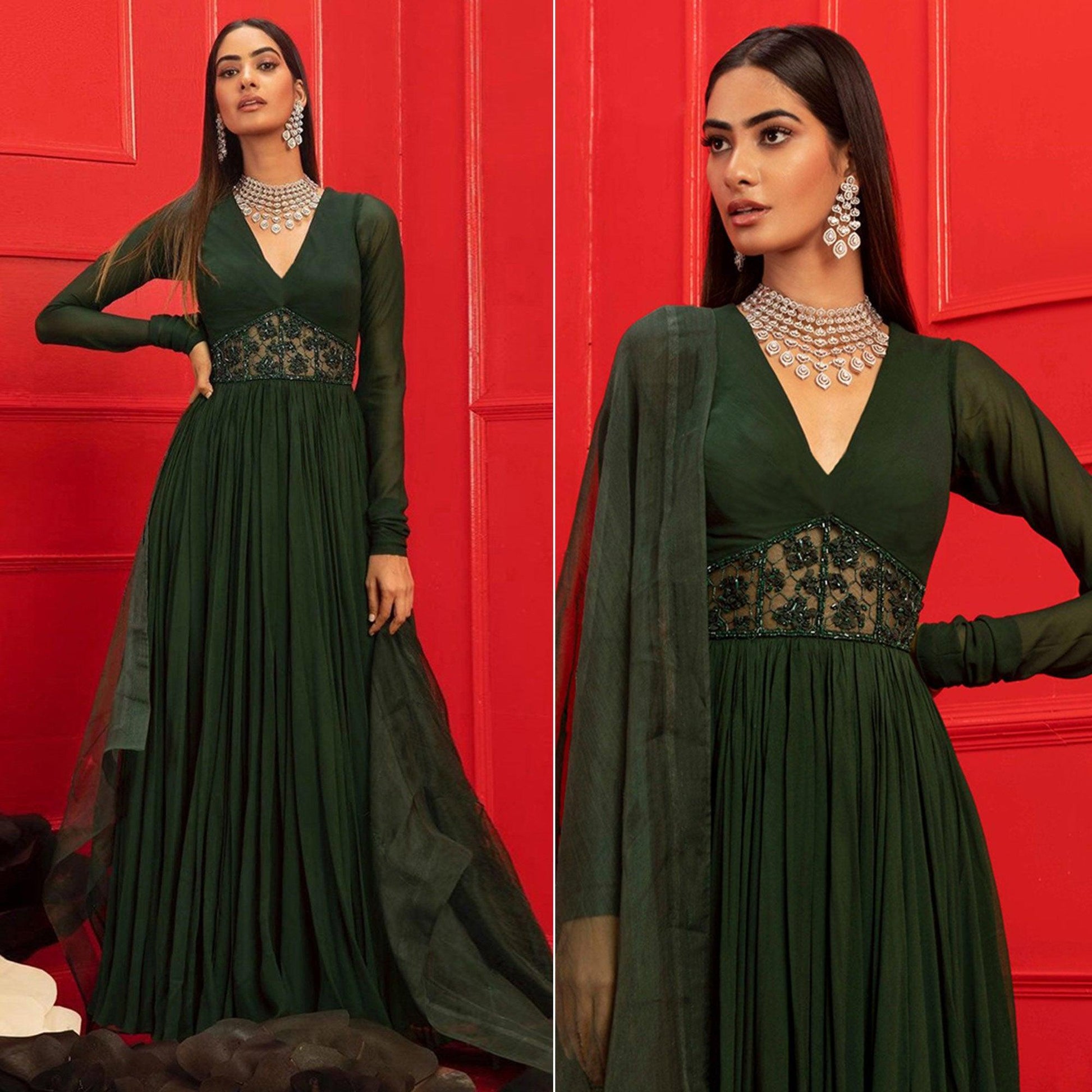 green-solid-handwork-georgette-gown-with-dupatta-144848