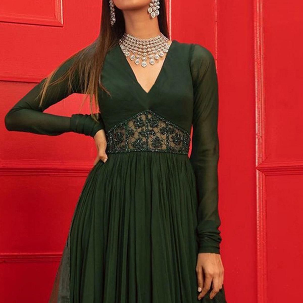 green-solid-handwork-georgette-gown-with-dupatta-144848